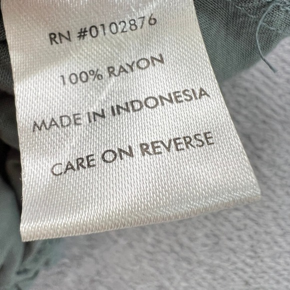 Novica Rayon Crop Pants Elastic Waist Lace Hem Pockets Relaxed Casual Green XL - Picture 4 of 10